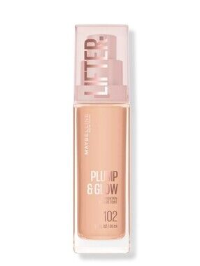Lot Of 2 Maybelline Plump & Glow Foundation- #102- Fair/Neutral- NEW & SEALED!